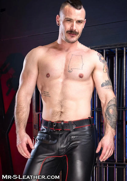 Piped Leather Belt